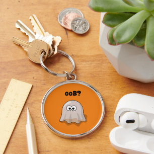 Verwarde Geest Zegt "Oob?" Grappige Halloween Cart Sleutelhanger