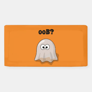 Verwarde Geest Zegt "Oob?" Grappige Halloween Cart Spandoek