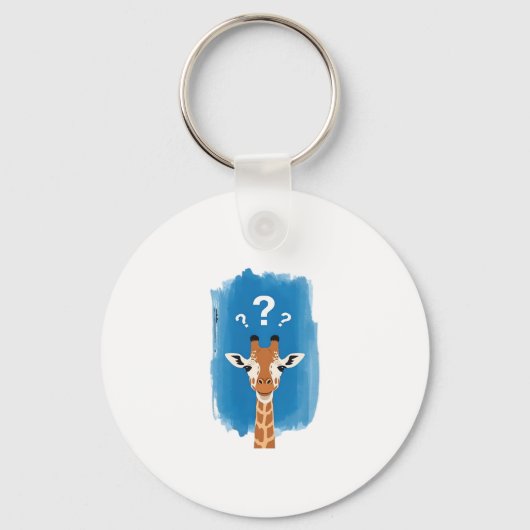 Verwarde Giraffe Klassiek T-Shirt Sleutelhanger (Voorkant)