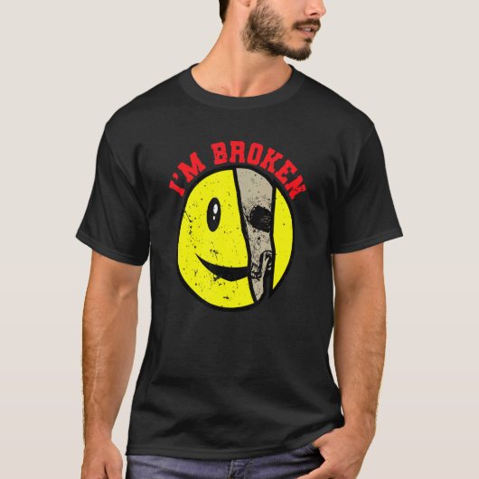 Verwarde Glimlach Ik ben Gebroken Onzichtbare Ziek T-shirt (Voorkant)