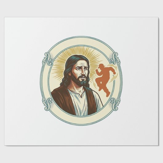Verwarde Jezus Virale Dans Trend Silhouet Video Cadeaupapier (Vlak)