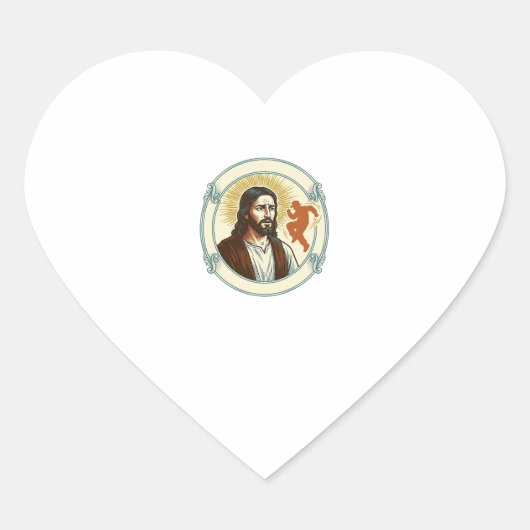 Verwarde Jezus Virale Dans Trend Silhouet Video Hart Sticker (Voorkant)
