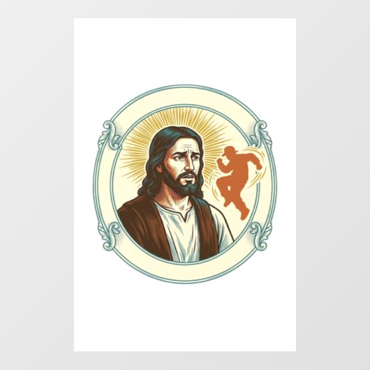 Verwarde Jezus Virale Dans Trend Silhouet Video Raamsticker (Vel)