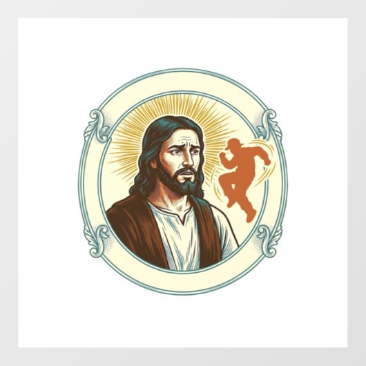 Verwarde Jezus Virale Dans Trend Silhouet Video Raamsticker (Vel)