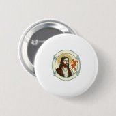 Verwarde Jezus Virale Dans Trend Silhouet Video Ronde Button 5,7 Cm (Voorkant /achterkant)