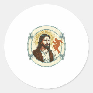 Verwarde Jezus Virale Dans Trend Silhouet Video Ronde Sticker