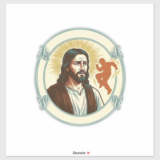 Verwarde Jezus Virale Dans Trend Silhouet Video Sticker (Vel)