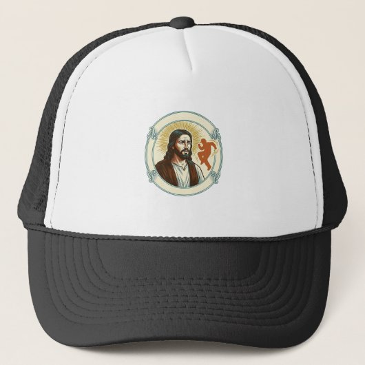 Verwarde Jezus Virale Dans Trend Silhouet Video Trucker Pet (Voorkant)