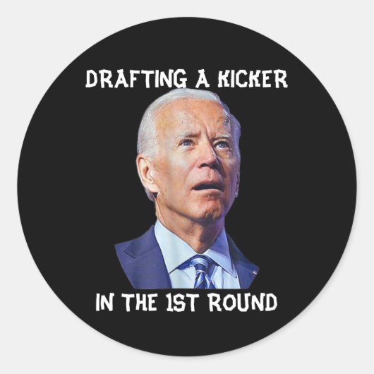 Verwarde Joe Biden Fantasy Football Loser Drafting Ronde Sticker (Voorkant)