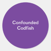 Verwarde kabeljauw ronde sticker (Voorkant)