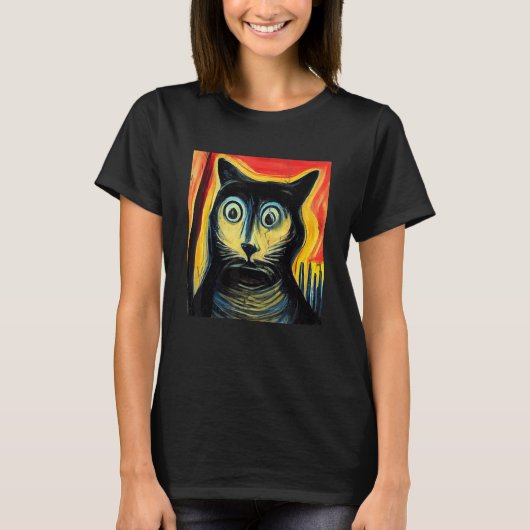 Verwarde kat kunst t-shirt (Voorkant)