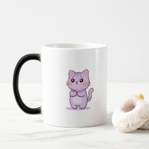Verwarde Kattecute Cartoon Karakter Magische Mok