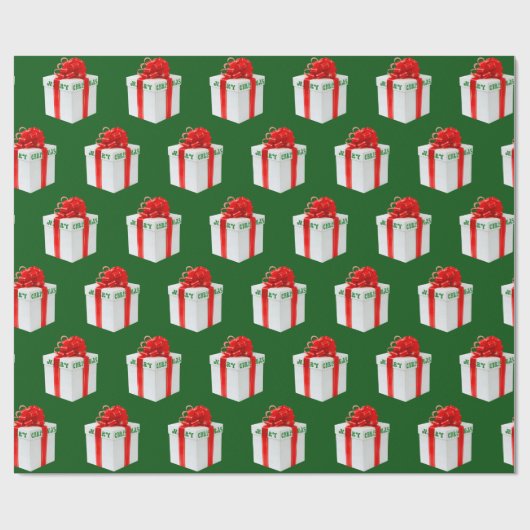 Verwarde kerstfeestdag cadeau cadeaupapier (Vlak)