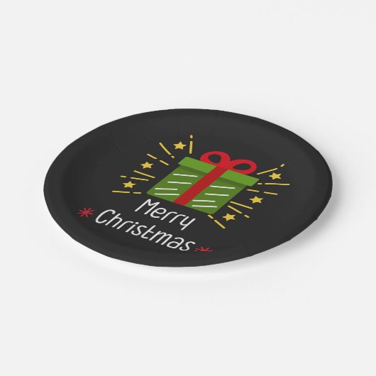 Verwarde kerstfeestdag cadeau papieren bordje (Gekanteld)