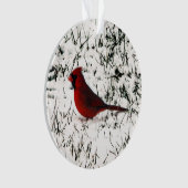 Verwarde kerstkardinaal dubbelzijdig afdrukken ornament (voorkant)