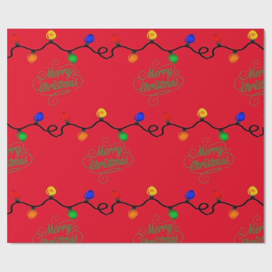 Verwarde kerstlampjes — Verpakkingspapier Cadeaupapier (Vlak)