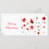 Verwarde kerstrode gemengde ornamenten met tekst (Voorkant / Achterkant)