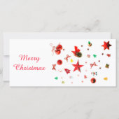 Verwarde kerstrode gemengde ornamenten met tekst (Voorkant)