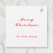 Verwarde kerstrode gemengde ornamenten met tekst bedankjes labels (Achterkant)