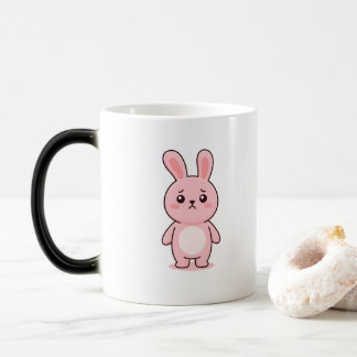 Verwarde Konijn Minimale Kawaii Stijl Magische Mok