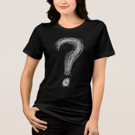 Verwarde Krabbel Vraagteken Chaos Overdenken Tri-Blend Shirt