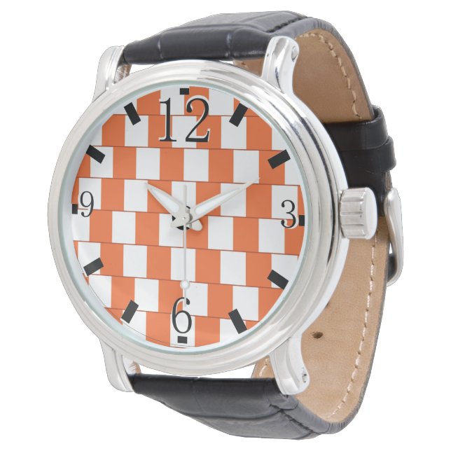 Verwarde lijnen Oranje Horloge (Gekanteld)