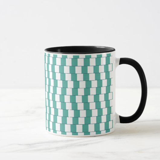 Verwarde lijnen turquoise mok (Rechts)