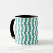 Verwarde lijnen turquoise mok (Voorkant links)