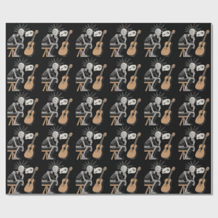 Verwarde muziekrobot cadeaupapier
