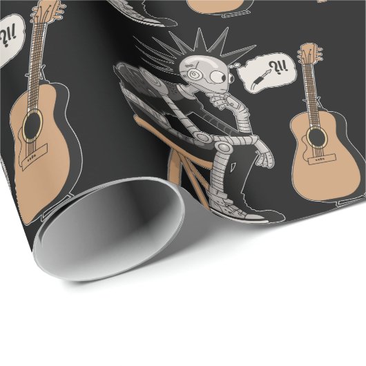 Verwarde muziekrobot cadeaupapier (Rol Hoek)