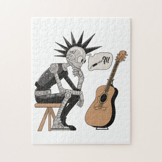 Verwarde muziekrobot legpuzzel (Verticaal)