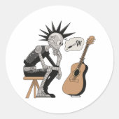 Verwarde muziekrobot ronde sticker (Voorkant)