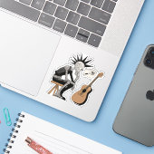 Verwarde muziekrobot sticker (Laptop met iPhone)