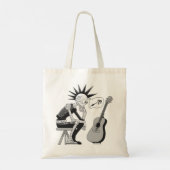 Verwarde muziekrobot tote bag (Achterkant)