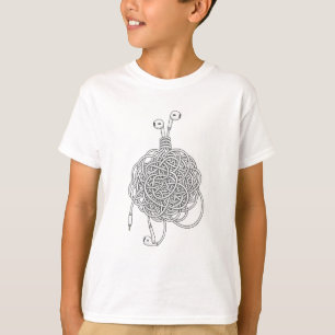 Verwarde Oordopjes Knoop Chaos Kinderen T-shirt