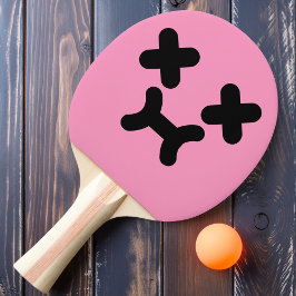 Verwarde Pruilgezicht Licht Roze Ping Pong Batje