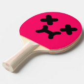 Verwarde Pruilgezicht Roze Ping Pong Batje (Voorkant Gekanteld)