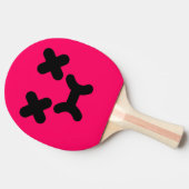 Verwarde Pruilgezicht Roze Ping Pong Batje (Zijkant)