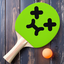 Verwarde Pruillip Gezicht Groene Ping Pong Paddle Tafeltennisbatje