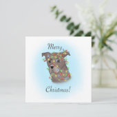 verwarde pup feestdagenkaart (Staand voorkant)