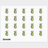 Verwarde schildpad ronde sticker (Vel)