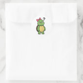 Verwarde schildpad ronde sticker (Tas)