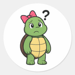 Verwarde schildpad ronde sticker