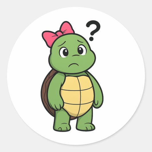 Verwarde schildpad ronde sticker (Voorkant)