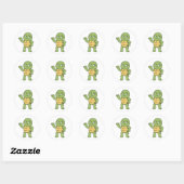 Verwarde schildpad ronde sticker (Vel)