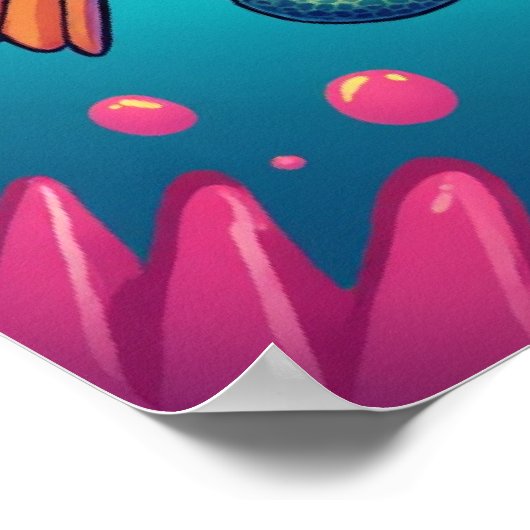 Verwarde vis in zwembril - Grappige Pop Art Poster (Hoek)