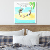 Verwarde Vis Op Verlaten Eiland Grappige Canvas Pr Afdruk (Insitu (Slaapkamer))