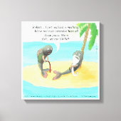 Verwarde vis op woestijneiland Funny Canvas Afdruk (Voorkant)