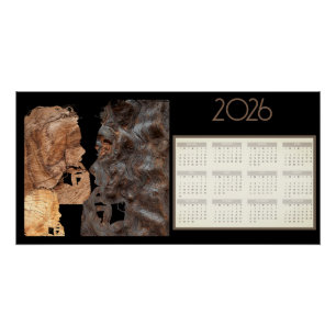 Verwarde vrouwen profiel 2026 kalender perfect poster