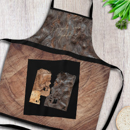 Verwarde vrouwenprofiel - hout schort